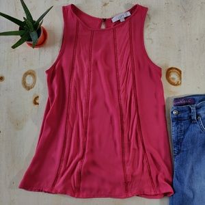 ❄️ Ann Taylor Loft sleeveless blouse with eyelet
